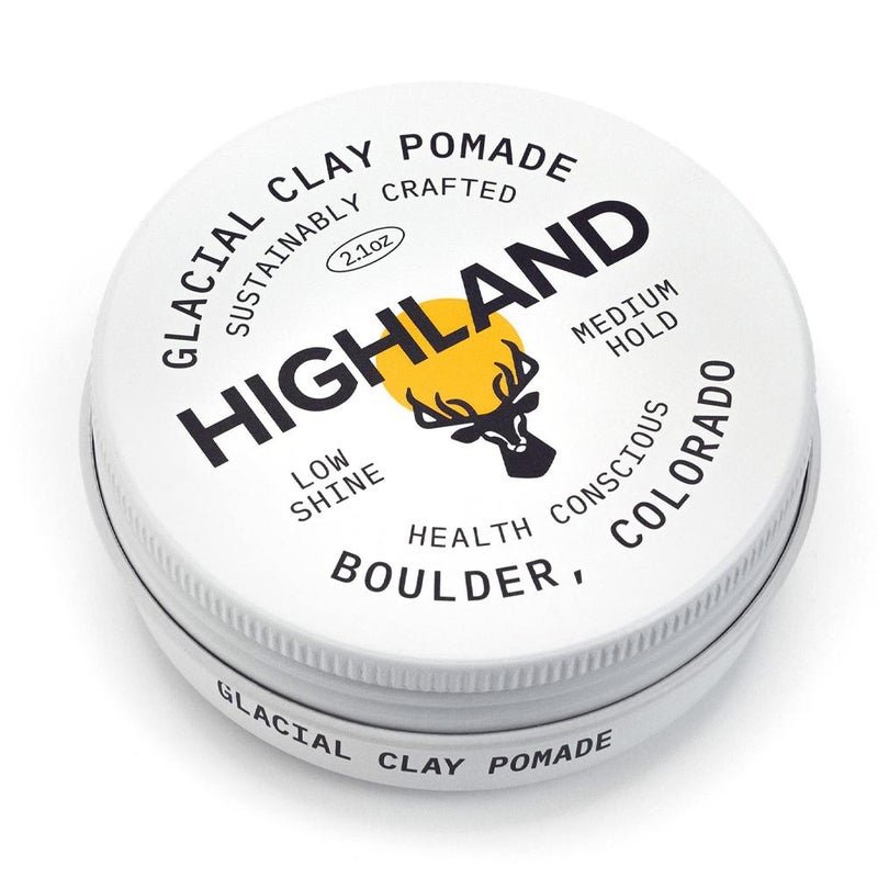 Highland glacier clay hairspray and hair wax with natural organic ingredients